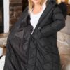 Z6751 DEWBERRY WOMEN'S COAT-STRAIGHT BLACK