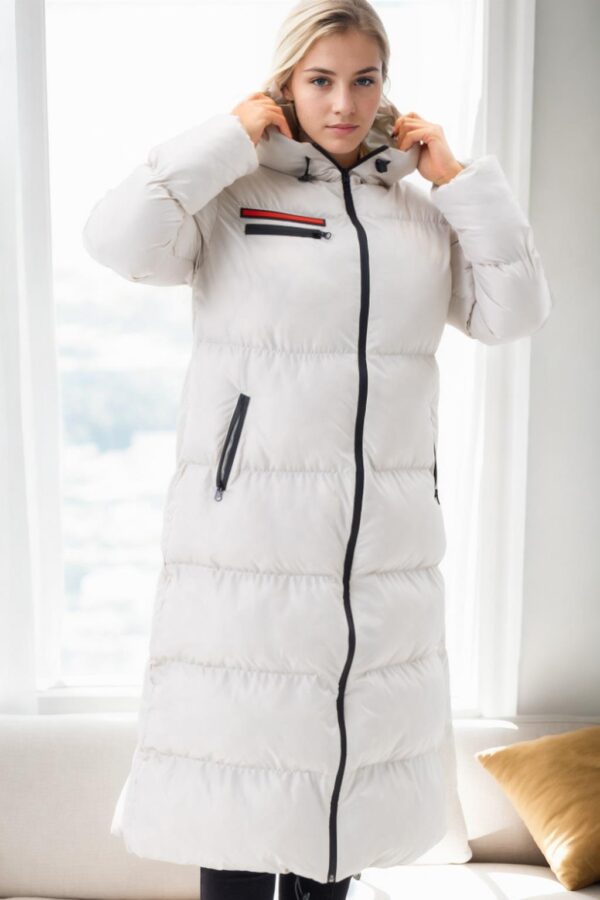 Z6756 DEWBERRY LADIES INFLATABLE COAT-BEIGE-1
