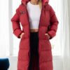 Z6756 DEWBERRY LADIES' INFLATABLE COAT-BURGUNDY-1