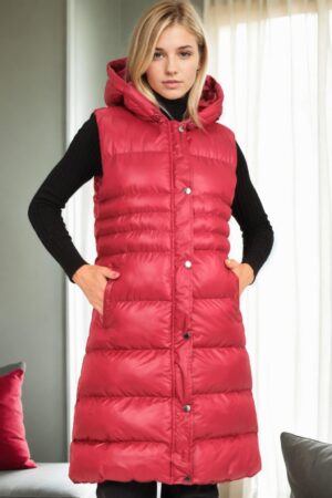 Z6757 DEWBERRY WOMEN'S VEST-BURGUNDY-1