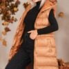 Z6757 DEWBERRY WOMEN'S VEST-PLAIN TAN