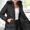 Z6759 DEWBERRY WOMEN'S COAT-PLAIN BLACK