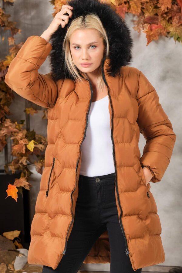 Z6760 DEWBERRY LADIES' COAT-PLAIN TAN