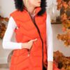 Z6761 DEWBERRY LADIES' VEST-LIGHT ORANGE