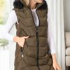 Z6761 DEWBERRY WOMEN'S VEST-KHAKI-1