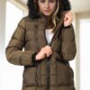 Z6763 DEWBERRY WOMEN'S COAT-KHAKI-1