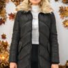 Z6767 DEWBERRY WOMEN'S COAT-PLAIN BLACK