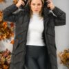 Z6768 DEWBERRY LADIES' COAT-PLAIN BLACK