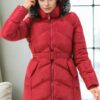 Z6768 DEWBERRY WOMEN'S COAT-BURGUNDY-1