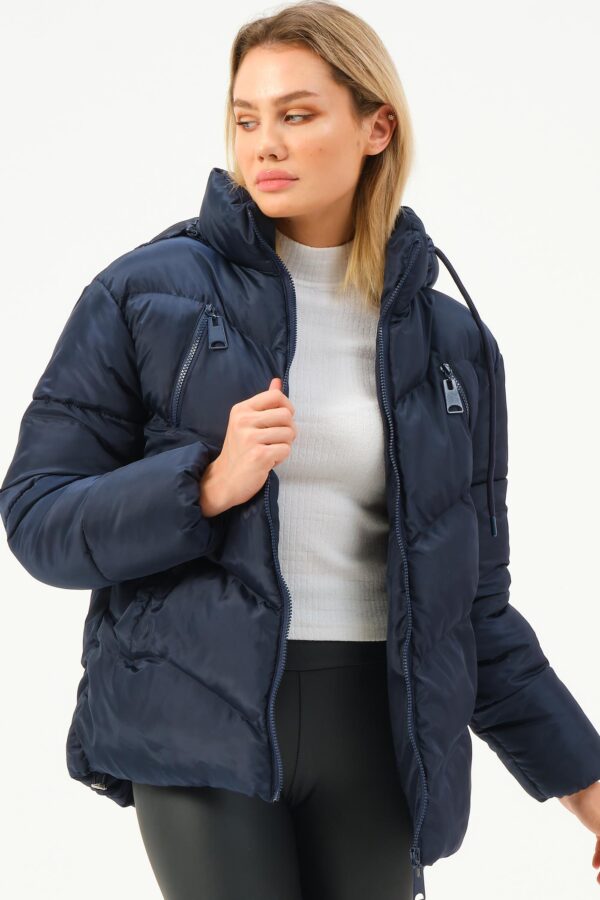 Z6769 DEWBERRY WOMEN'S COAT-NAVY-1