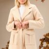Z6778 DEWBERRY LADIES' COAT-LIGHT BEIGE