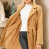 Z6778 DEWBERRY LADIES' COAT-PLAIN CAMEL