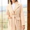 Z6778 DEWBERRY WOMEN'S COAT-DARK BEIGE