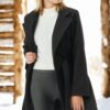 Z6778 DEWBERRY WOMEN'S COAT-DARK BLACK