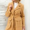 Z6778 DEWBERRY WOMEN'S COAT-DARK CAMEL
