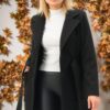 Z6778 DEWBERRY WOMEN'S COAT-LIGHT BLACK