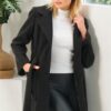 Z6778 DEWBERRY WOMEN'S COAT-PLAIN BLACK