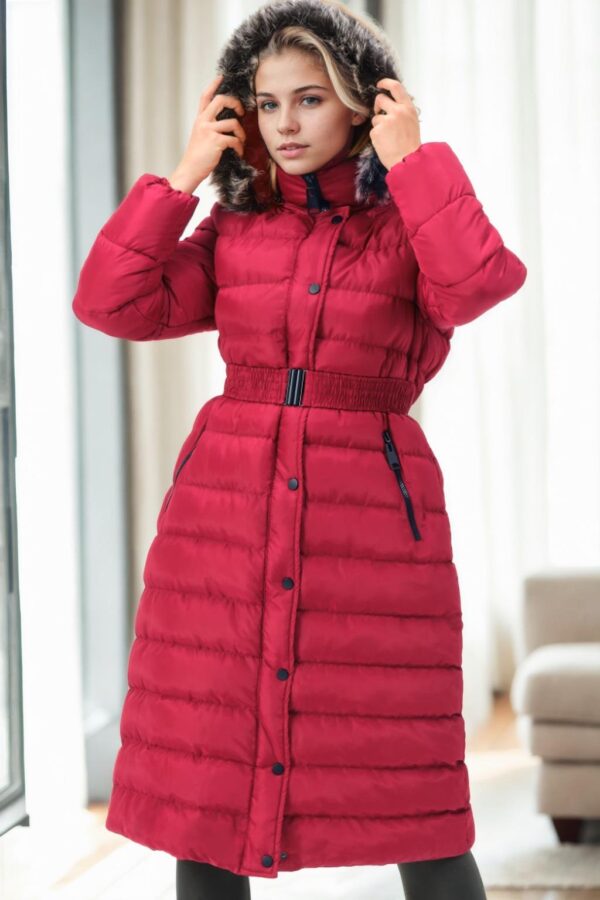 Z6779 DEWBERRY WOMEN'S COAT-BURGUNDY-1