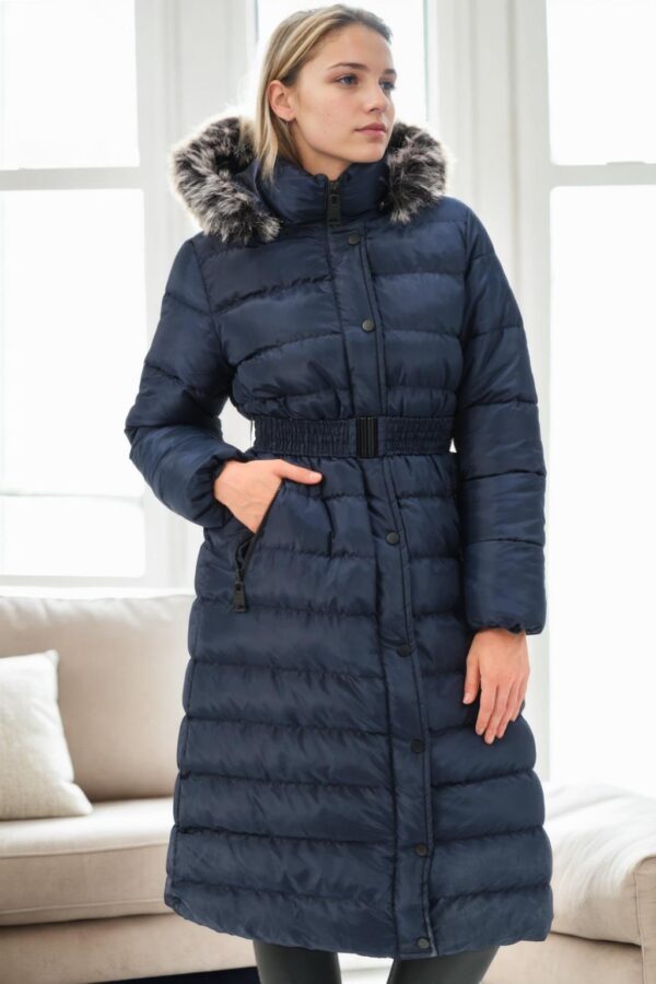 Z6779 DEWBERRY WOMEN'S COAT-NAVY-1