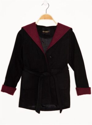 Z8002 DEWBERRY GIRLS' COAT-BLACK