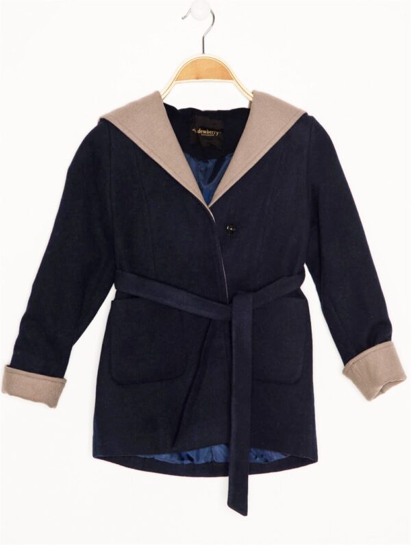 Z8002 DEWBERRY GIRLS' COAT-NAVY BLUE
