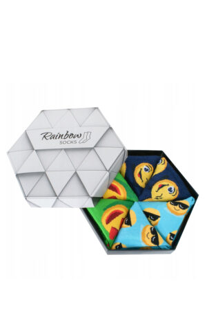 ZOOKSY/RAINBOW SOCKS Rainbow Socks Emoticons Brainy Smiley Lover 3 pár