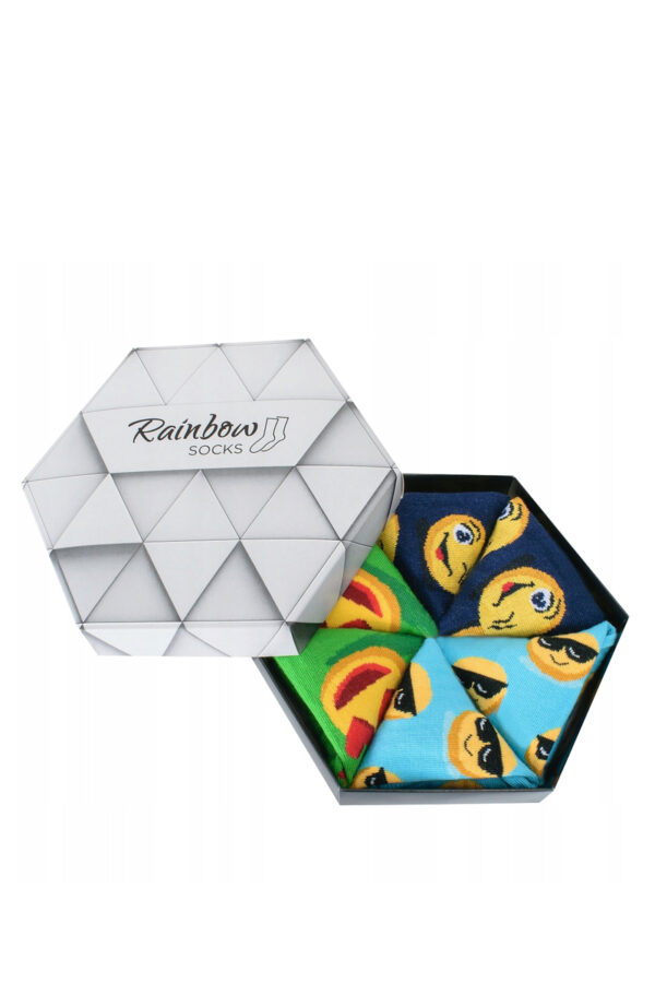 ZOOKSY/RAINBOW SOCKS Rainbow Socks Emoticons Brainy Smiley Lover 3 pár