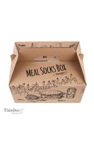 ZOOKSY/RAINBOW SOCKS Rainbow Socks Meal Socks Box Burger Fries Sör 5 pár