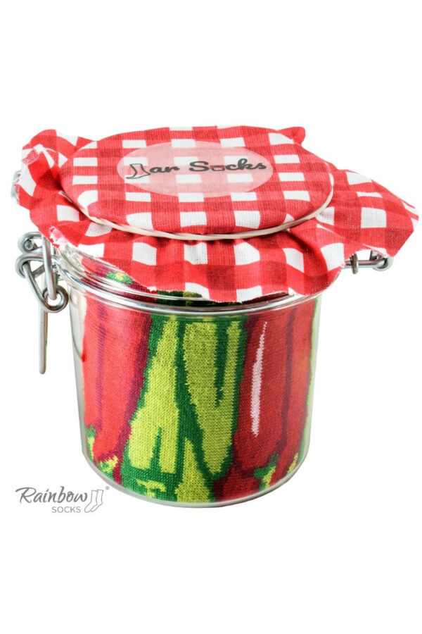 ZOOKSY/RAINBOW SOCKS Szivárványos zokni Zöldségek üvegben Chili paprika borsó sárgarépával 2 pár