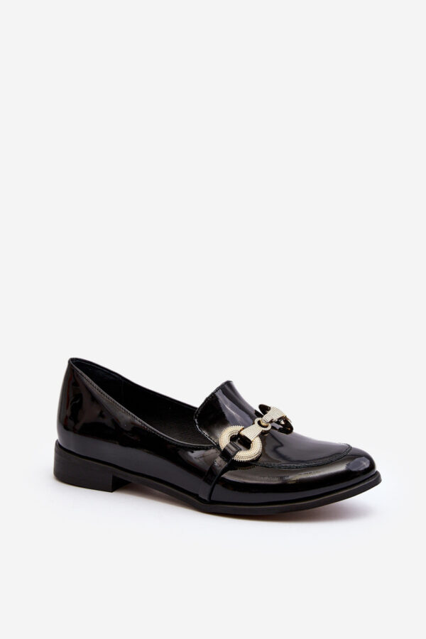 Zazoo 2880 Női Patent Loafer fekete díszítéssel