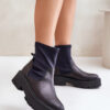 Zazoo 2947 Slip-On női csizma természetes bőrből fekete