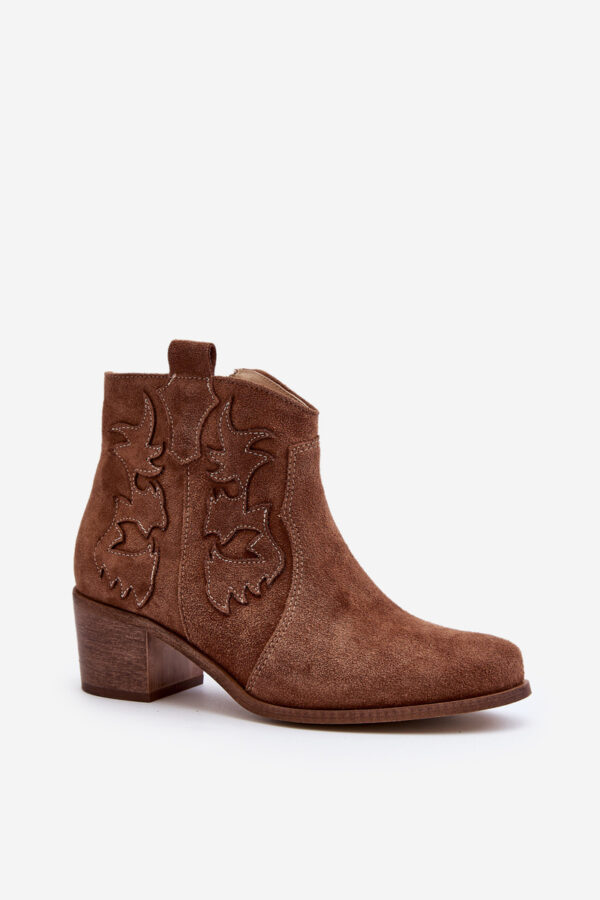 Zazoo 3426 női velúr cowboy csizma barna