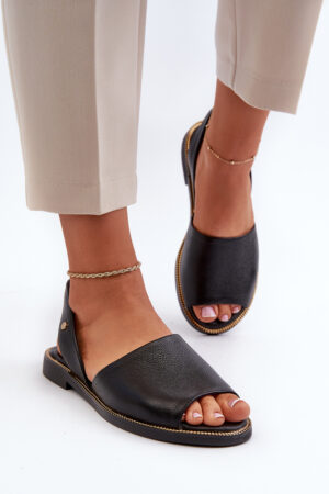 Zazoo Bőr Slip-on szandál Fekete Alivia