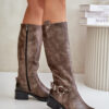 Zazoo Leather women's boots below the knee brown