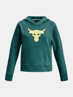 Zelená holčičí mikina Under Armour Project Rock Brhma Bull Fleece HD