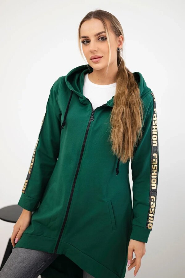 Zip-up sweatshirt at the back green