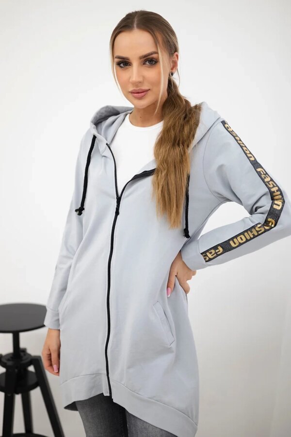 Zip-up sweatshirt at the back grey