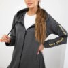 Zip-up sweatshirt in graphite melange back