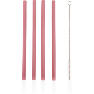 Zopa Silicone Straw szilikon szívószál + fésű 6 m+ Old Pink 4 db-ár
