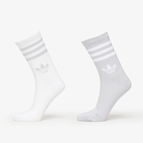 adidas 3-Stripes Glitter Crew Socks 2-Pack Silver Met. S-alacsony-ár