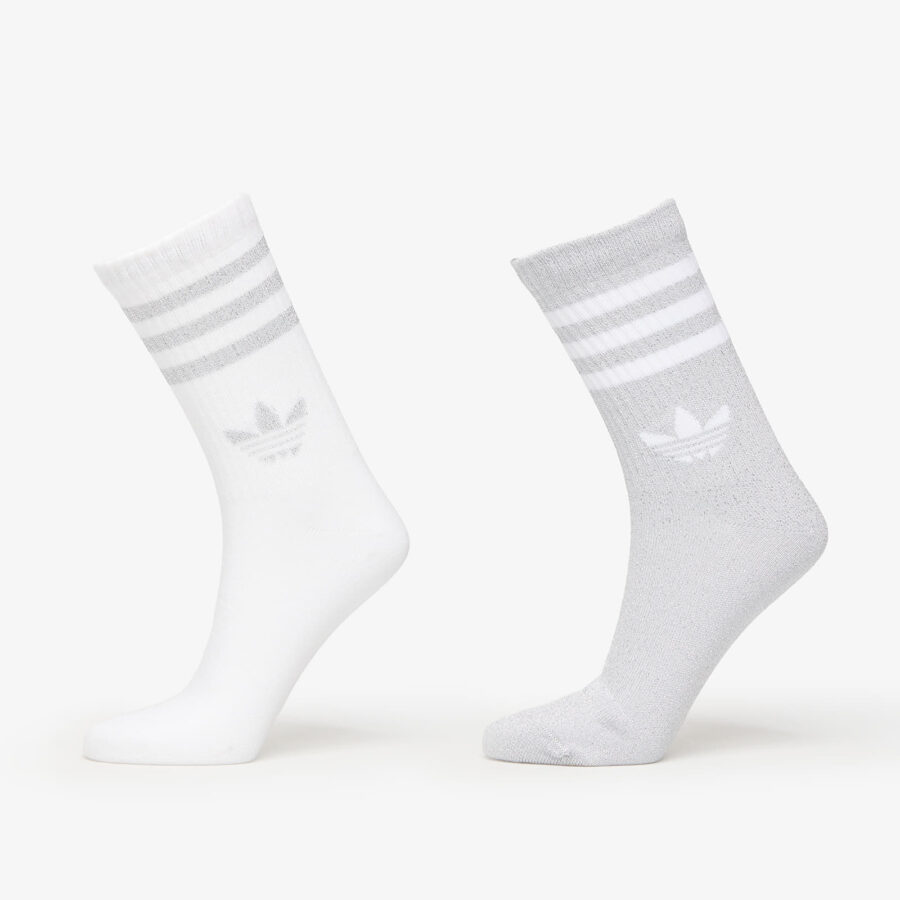 adidas 3-Stripes Glitter Crew Socks 2-Pack Silver Met. S-alacsony-ár