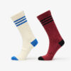 adidas 3 Stripes Textured Crew Socks 2-Pack Cream White/ Preloved Ruby S-alacsony-ár