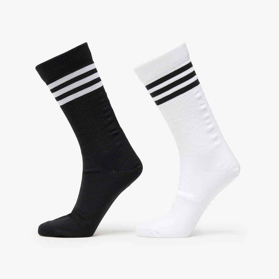 adidas 3 Stripes Textured Crew Socks 2-Pack White/ Black L-alacsony-ár