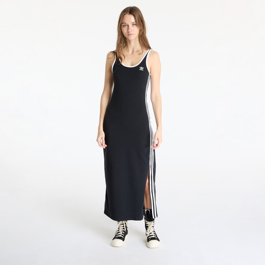 adidas Adicolor 3 Stripes Tank Dress Maxi Black/ White XS-alacsony-ár