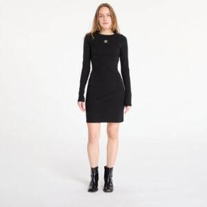 adidas Essentials Rib Long Sleeve Dress Black L-alacsony-ár