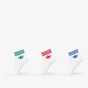 adidas Island Club Trefoil Ankle Socks 3-Pack White/ Better Scarlet/ Blue/ Green 39-42-alacsony-ár
