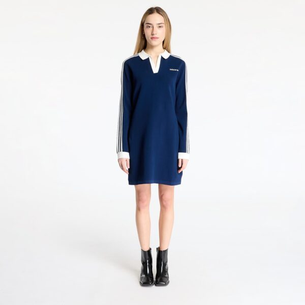 adidas Knitted Polo Dress Night Indigo/ Off White XS-alacsony-ár