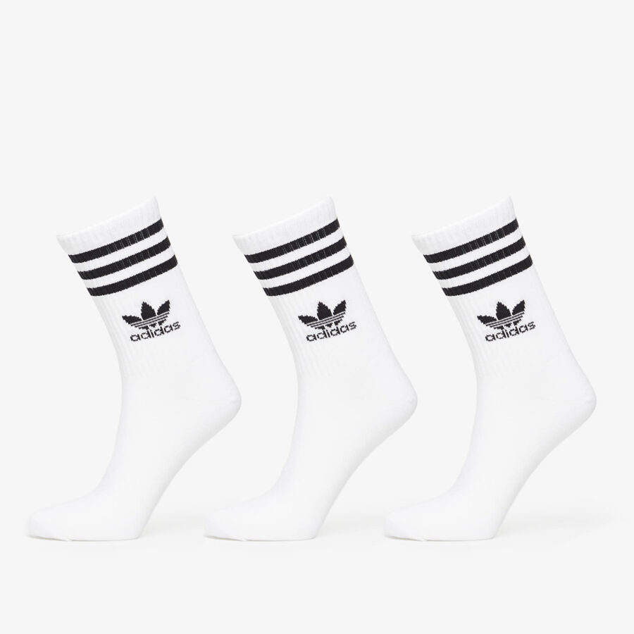 adidas Mid Cut Crew Sock 3-Pack White S-alacsony-ár