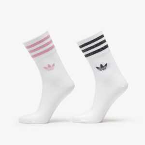 adidas Mid-Cut Glitter Crew Socks 2-Pack White/ Bliss Pink/ Black S-alacsony-ár