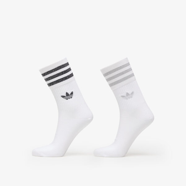 adidas Mid-Cut Glitter Crew Socks 2-Pack White/ Grey Two/ Black S-alacsony-ár